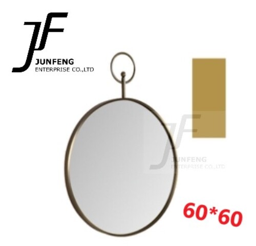 白鐵掛環鏡(金)-60cm  |商品介紹|浴櫃系列|鏡櫃 / 明鏡系列|明鏡