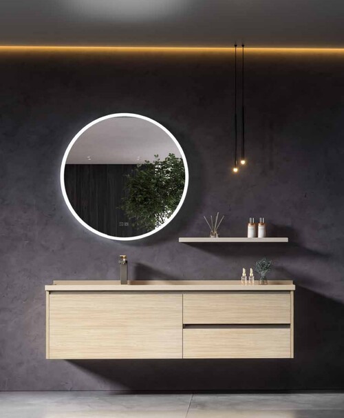 150CM-不鏽鋼烤漆臉盆+不鏽鋼浴櫃/LED鏡子/不含龍頭-期貨60天  |商品介紹|浴櫃系列|不鏽鋼浴櫃(訂製品)|150CM