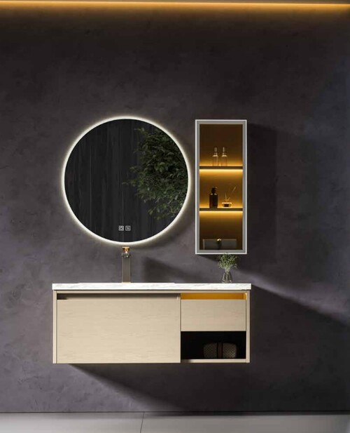 120CM-岩板+不鏽鋼浴櫃/LED鏡子/不含龍頭-期貨60天  |商品介紹|浴櫃系列|不鏽鋼岩板浴櫃|120CM