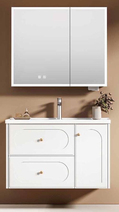 90CM-不鏽鋼LED鏡櫃/不鏽鋼浴櫃/不含龍頭產品圖