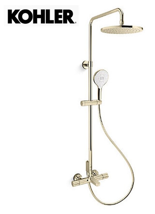 KOHLER × ACCLIV 三出水恆溫淋浴柱(法蘭金)  |商品介紹|KOHLER系列|龍頭|花灑