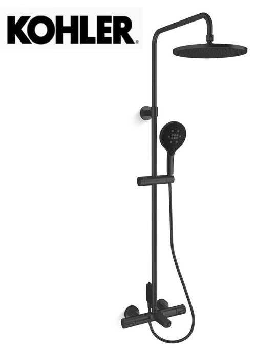 KOHLER × ACCLIV 三出水恆溫淋浴柱(霧黑)  |商品介紹|KOHLER系列|龍頭|花灑