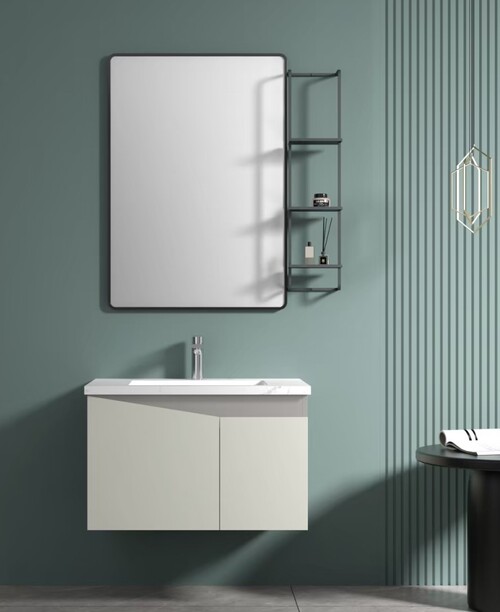 80CM-不鏽鋼方鏡/不鏽鋼浴櫃/不含龍頭