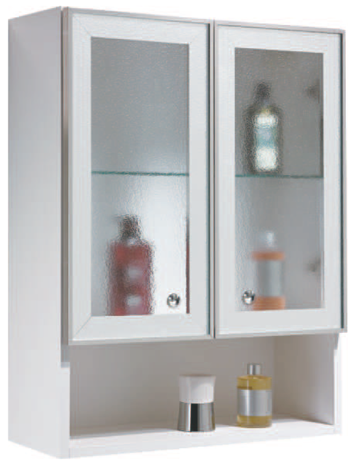 鋁本色鋁框銀霞玻璃門片/對開式標準吊櫃  |商品介紹|浴櫃系列|吊櫃系列