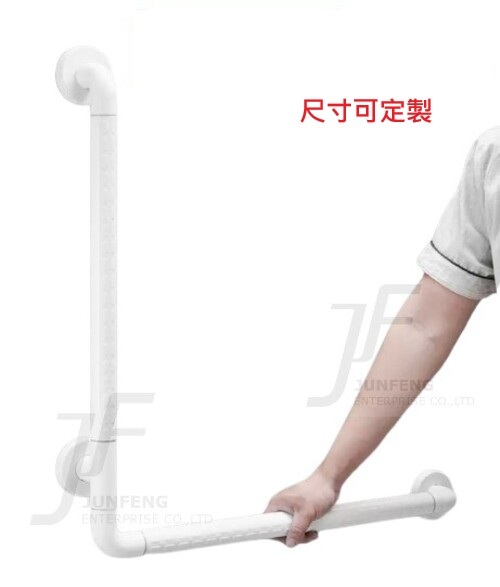 304不鏽鋼-白色抗菌L型浴室安全扶手(多種尺寸可挑選)產品圖