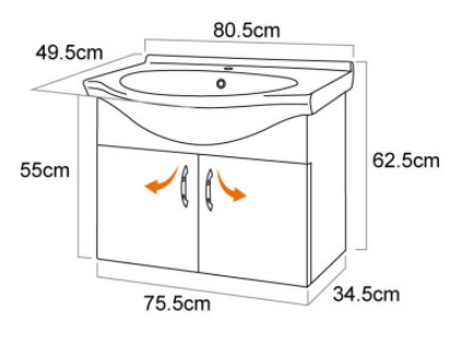 80CM-發泡浴櫃/不含龍頭