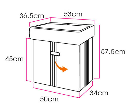 53CM-發泡浴櫃/不含龍頭