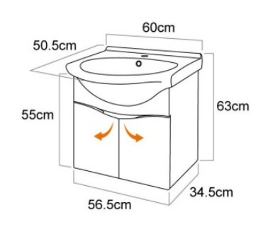 60CM-發泡浴櫃/不含龍頭