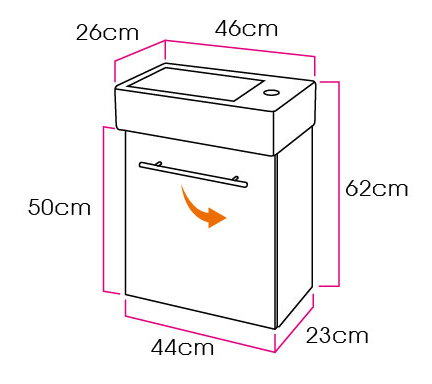 46CM-發泡浴櫃/不含龍頭