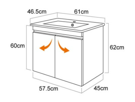 60CM-發泡浴櫃/不含龍頭