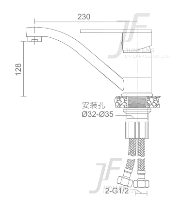 Hegii(鉻)(銅)立式超低鉛健康廚房龍頭
