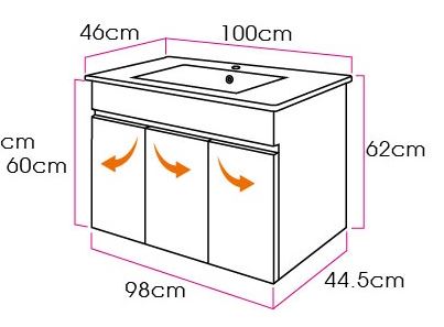 Laister(100cm)發泡板浴櫃