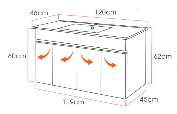 Laister(120cm)發泡板浴櫃