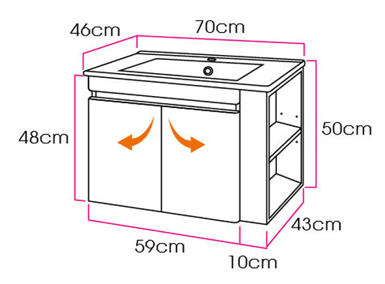 Laister (70cm)發泡板浴櫃 側櫃