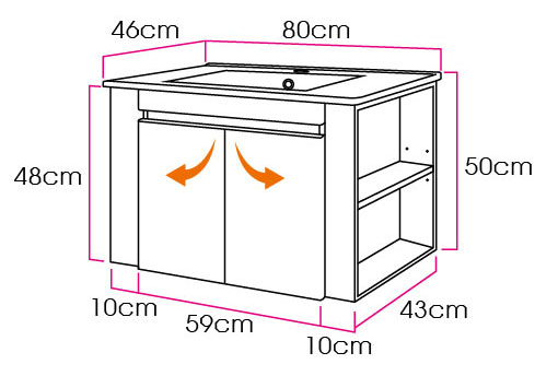 Laister(80cm)發泡板浴櫃