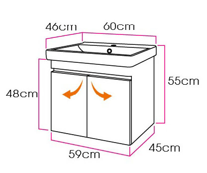 Laister (60cm)發泡板浴櫃