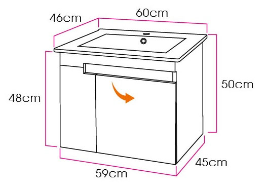 Laister (60cm)發泡板浴櫃