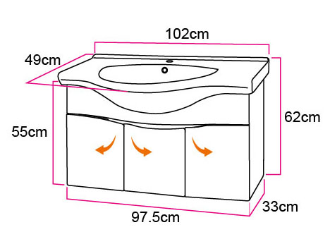Laister(100cm)史邁爾發泡浴櫃