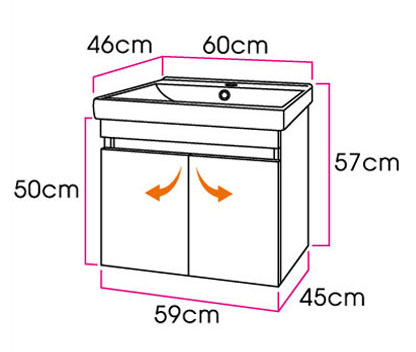 Laister(60cm)白鐵浴櫃