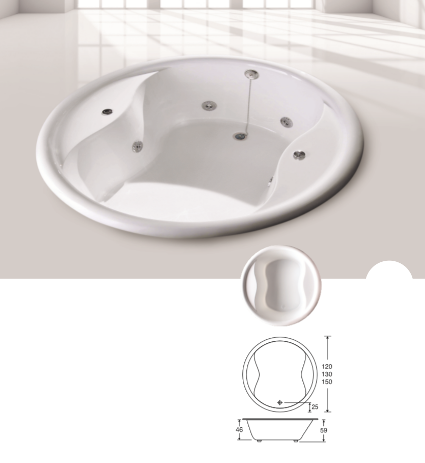 壓克力圓型浴缸(120/130/150CM)